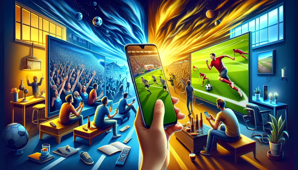 Porównanie oglądania meczów na urządzeniach mobilnych i telewizorach